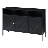 Credenza Comò Janakkala in Acciaio 119 x 35 x 80 cm - Nero [en.casa]
