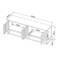 Mobile TV Janakkala a 4 Ante in Acciaio - Nero [en.casa]