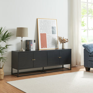 Mobile TV Janakkala a 4 Ante in Acciaio - Nero [en.casa]