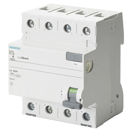 Siemens Interruttore differenziale puro 4 poli 40A 30mA tipo AC 4 moduli 5SV43440