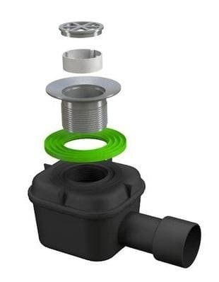 Sifone per doccia nero/cromato 40/50