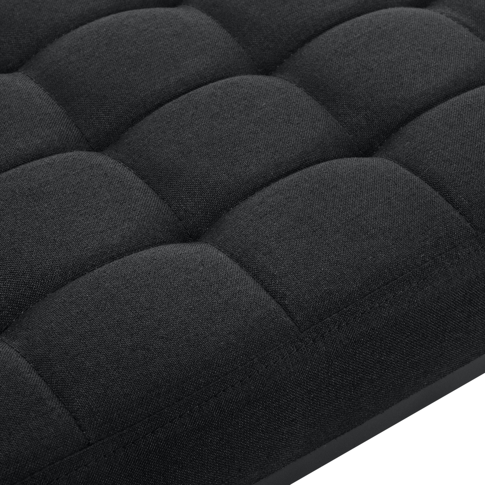 Panca per Interni Salta Ottomana Imbottita Trapuntata 120x40x38 cm Nero pro.tec