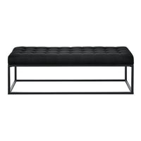 Panca per Interni Salta Ottomana Imbottita Trapuntata 120x40x38 cm Nero pro.tec