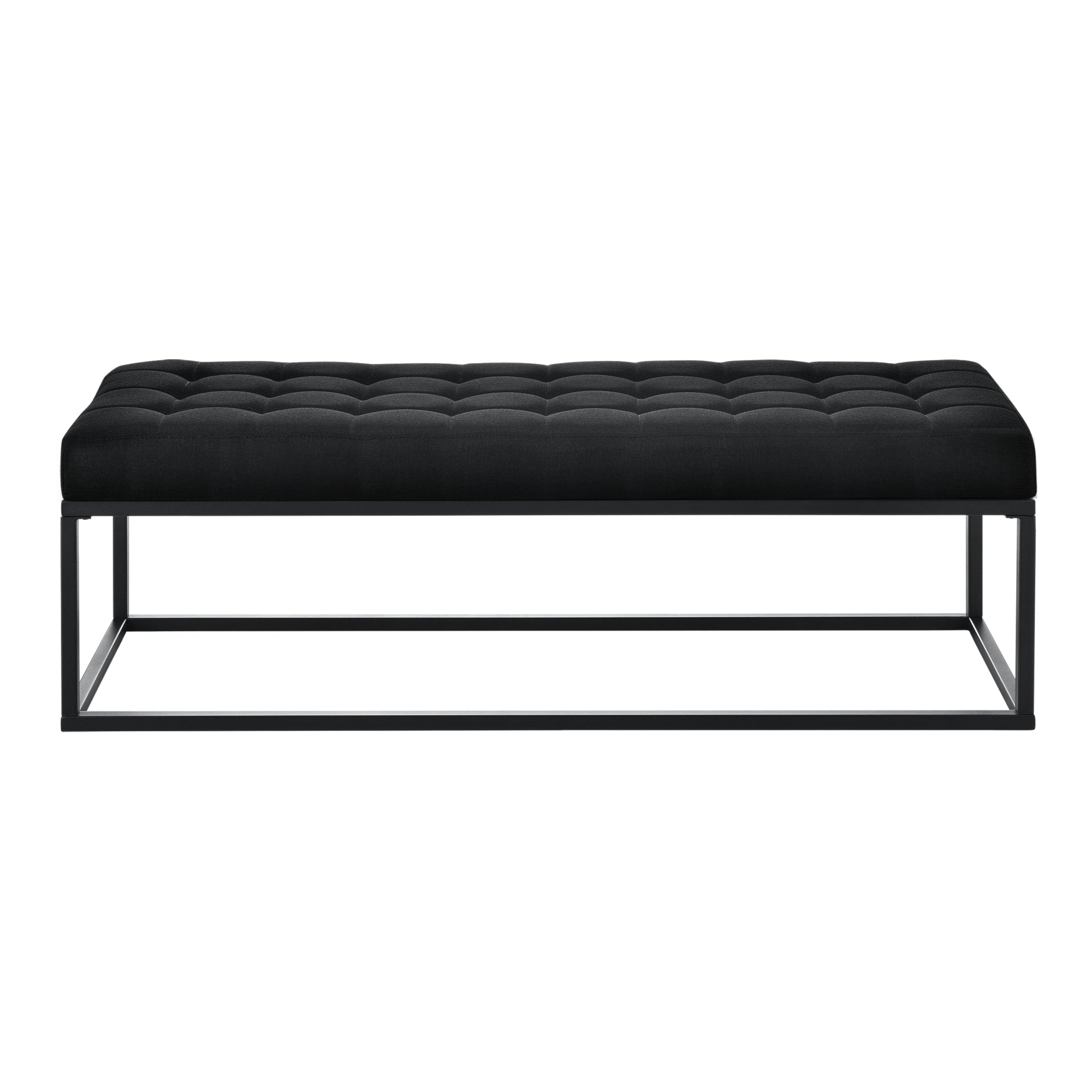 Panca per Interni Salta Ottomana Imbottita Trapuntata 120x40x38 cm Nero pro.tec
