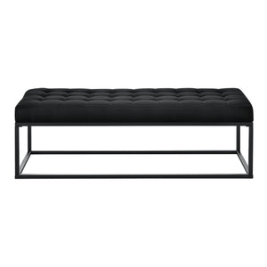 Panca per Interni Salta Ottomana Imbottita Trapuntata 120x40x38 cm Nero pro.tec