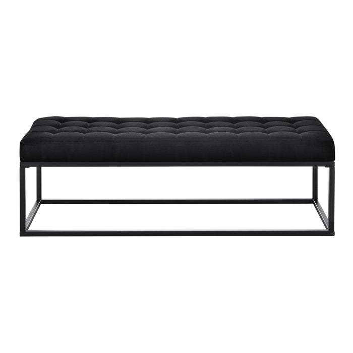 Panca per Interni Salta Ottomana Imbottita Trapuntata 120x40x38 cm Nero pro.tec
