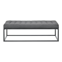 Panca imbottita panca sgabello 120 x 40 x 38 cm grigio 03_0008714