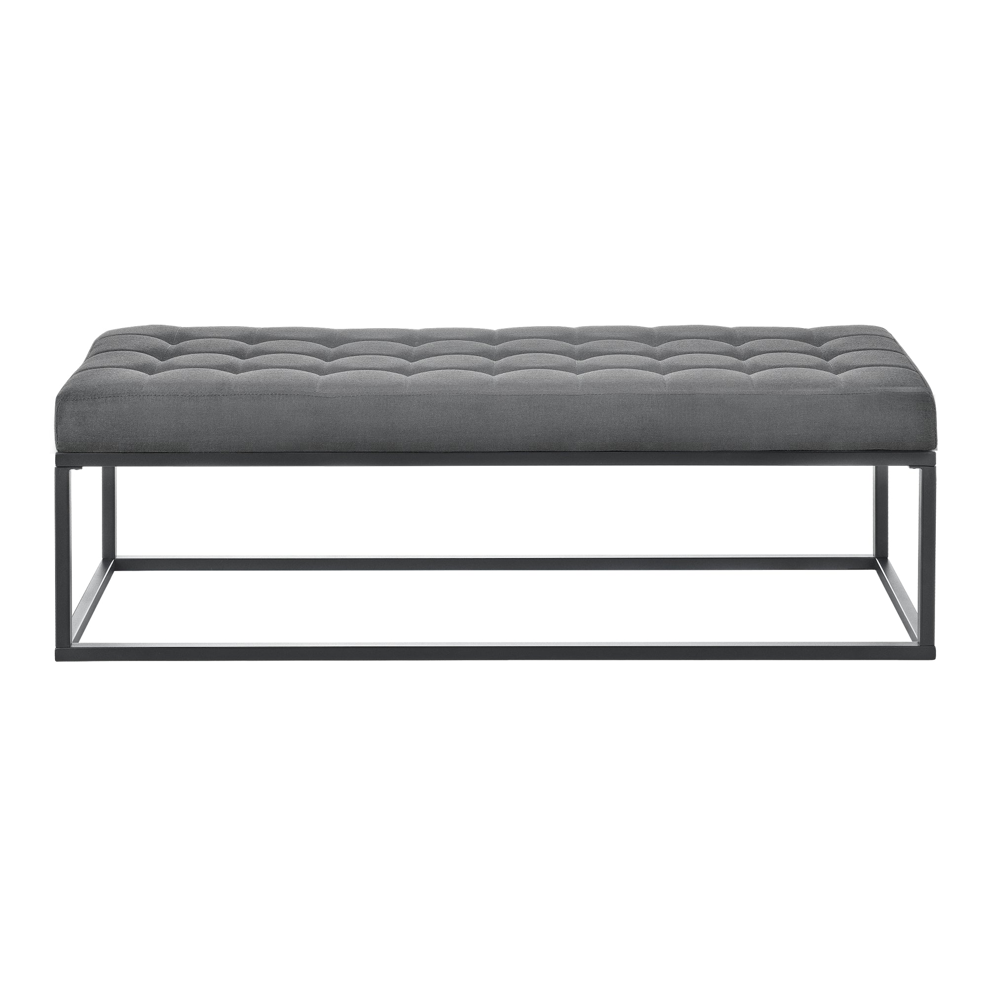 Panca per Interni Salta Ottomana Imbottita Trapuntata 120x40x38 cm Grigio pro.tec