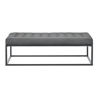 Panca per Interni Salta Ottomana Imbottita Trapuntata 120x40x38 cm Grigio pro.tec