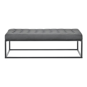 Panca per Interni Salta Ottomana Imbottita Trapuntata 120x40x38 cm Grigio pro.tec