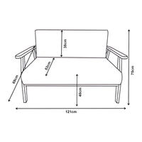 Divano Kinda a 2 Posti di Seduta con Braccioli - Grigio [en.casa]