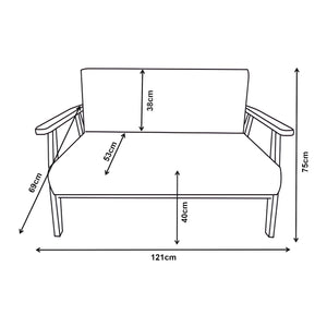 Divano Kinda a 2 Posti di Seduta con Braccioli - Grigio [en.casa]