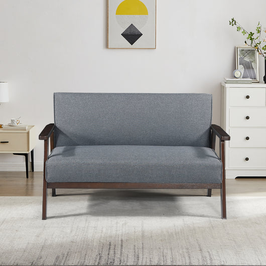 Divano Kinda a 2 Posti di Seduta con Braccioli - Grigio [en.casa]