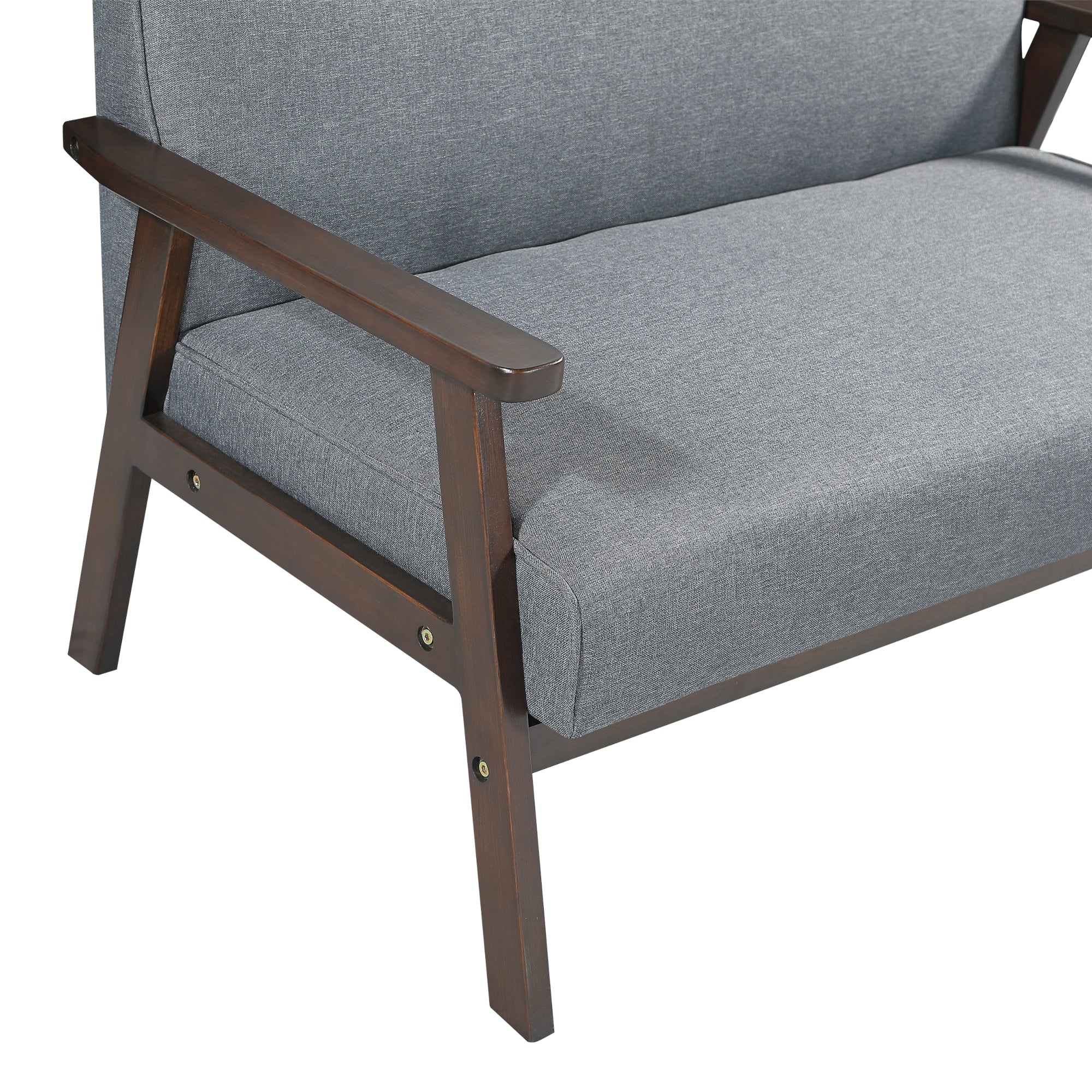 Divano Kinda a 2 Posti di Seduta con Braccioli - Grigio [en.casa]