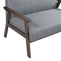 Divano Kinda a 2 Posti di Seduta con Braccioli - Grigio [en.casa]