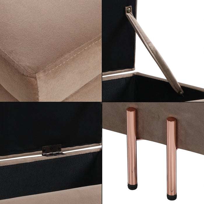 Ottomana Dals Cassapanca con Seduta Imbottita 118x40x42 cm Marrone [en.casa]