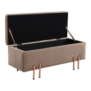 Ottomana Dals Cassapanca con Seduta Imbottita 118x40x42 cm Marrone [en.casa]