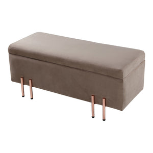 Ottomana Dals Cassapanca con Seduta Imbottita 118x40x42 cm Marrone [en.casa]