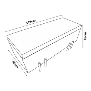 Ottomana Dals Cassapanca con Seduta Imbottita 118x40x42 cm Grigio [en.casa]