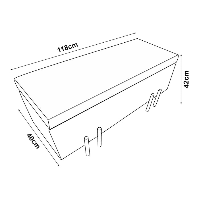 Ottomana Dals Cassapanca con Seduta Imbottita 118x40x42 cm Grigio [en.casa]