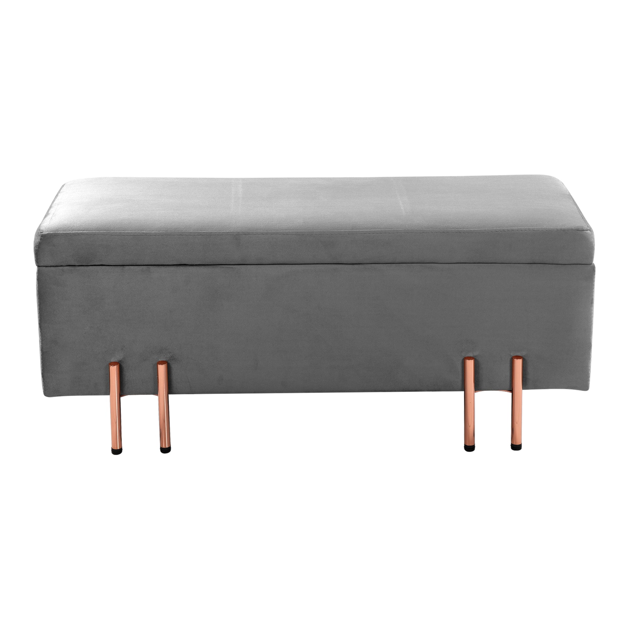 Ottomana Dals Cassapanca con Seduta Imbottita 118x40x42 cm Grigio [en.casa]