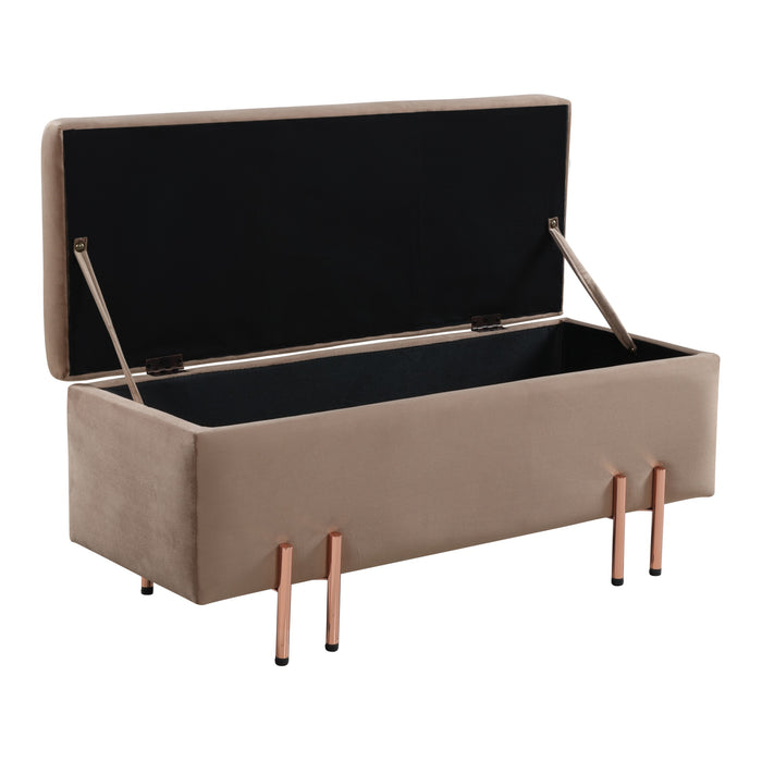 Ottomana Dals Cassapanca con Seduta Imbottita 100x40x42 cm Marrone [en.casa]