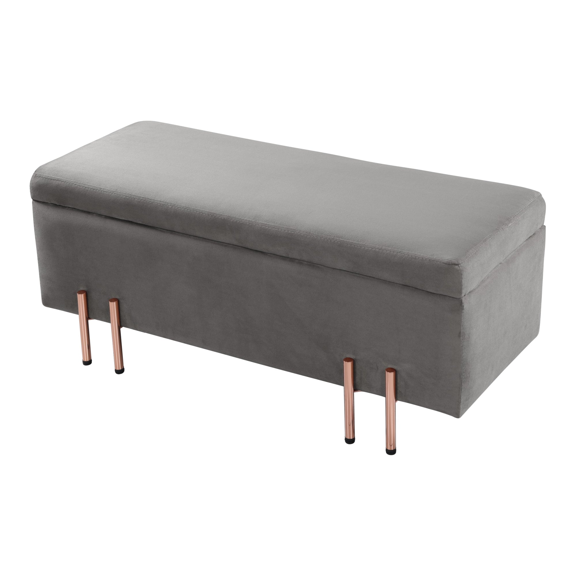 Ottomana Dals Cassapanca con Seduta Imbottita 100x40x42 cm Grigio [en.casa]