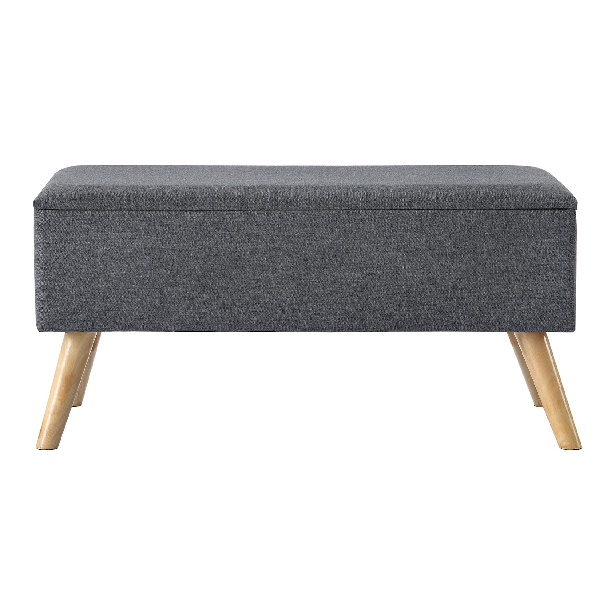 Panca Contenitore Salford Cassapanca Fondoletto 79 x 39,5 x 39,5 cm Grigio Scuro [en.casa]
