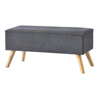 Panca Contenitore Salford Cassapanca Fondoletto 79 x 39,5 x 39,5 cm Grigio Scuro [en.casa]