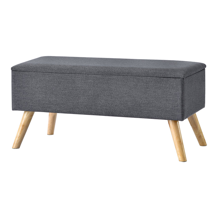 Panca Contenitore Salford Cassapanca Fondoletto 79 x 39,5 x 39,5 cm Grigio Scuro [en.casa]