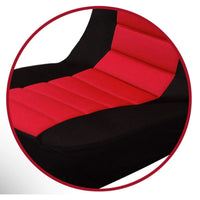 Set di 2 coprisedili misura universale nero rosso 19_0001058