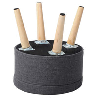 Sgabello con seduta in lino sfoderabile contenitore grigio scuro 19_0000520