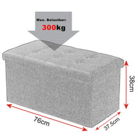 Sgabello contenitore in lino sfoderabile bianco panna 19_0000434