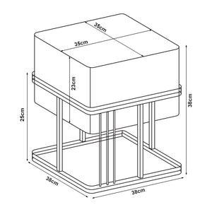 Set 2 Pouf TAS Reversibili Impilabili Seduta Imbottita e Piano Rigido Rettangolare 38x38x38 cm Verde [en.casa]