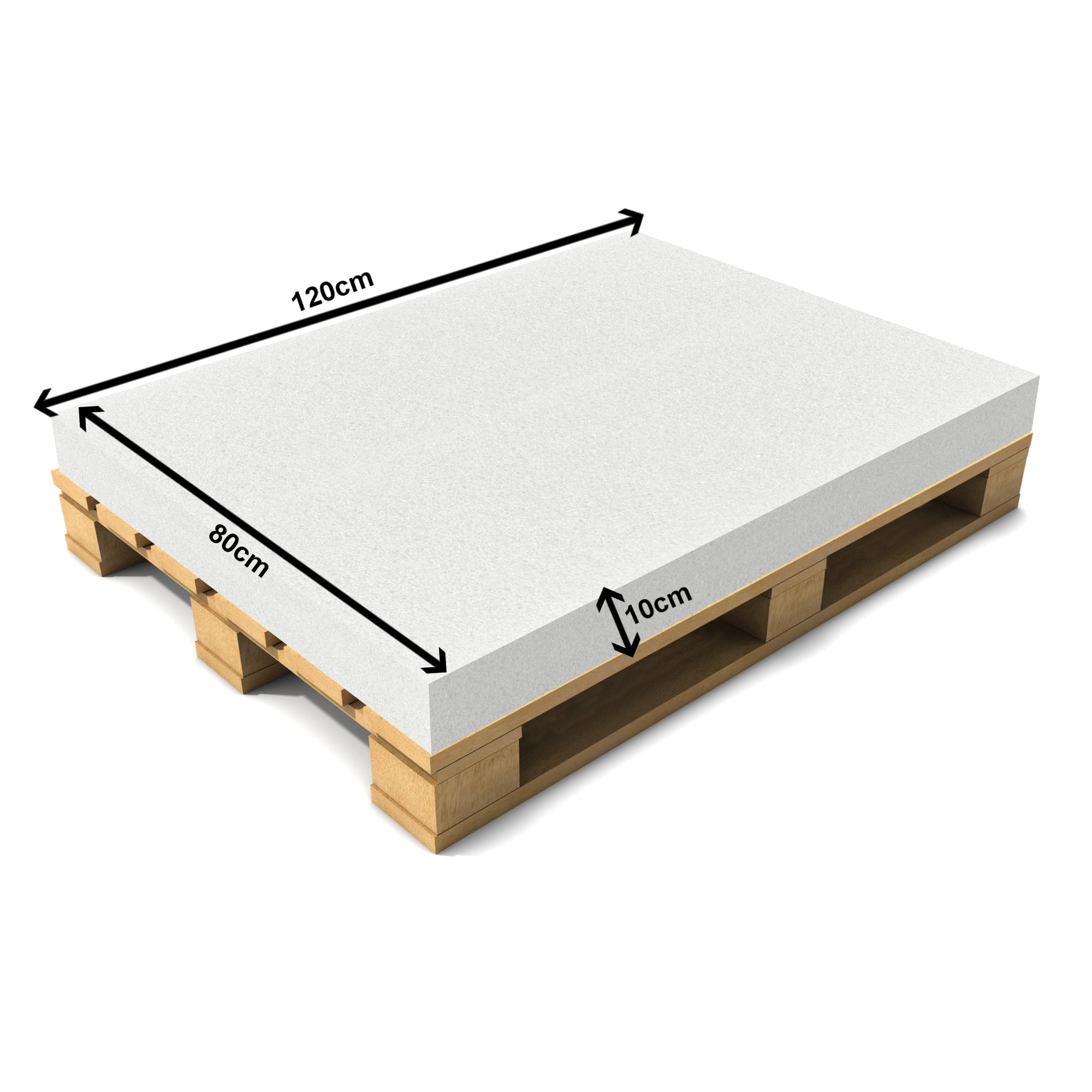 Cuscino da Seduta per Divano Pallet 120x80 cm Spessore 10 cm - Bianco [neu.haus]