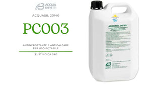 Acquasil 20/40 tanica 5 kg anticorrosivo ed antincrostante pompe minidos e bravodos PC003 acquabrevetti