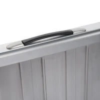Rampa per Sedia a Rotelle Antiscivolo e Pieghevole con Bordi, Carico Max. 270 Kg, in Alluminio, 91 x 74 cm, Argento