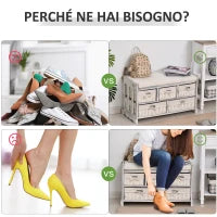 Panca Scarpiera con Cuscino, Cassetto e 3 Vani Aperti in Legno, 81x31.5x49cm, Bianco