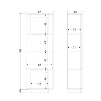Vetrina a 1 Anta Linea SKY L 67 Cm x H 197 Cm x P 40 Cm, realizzata in legno 100% MADE IN ITALY, design moderno per cucina, sala da pranzo, soggiorno colore Cashmere/Cadiz