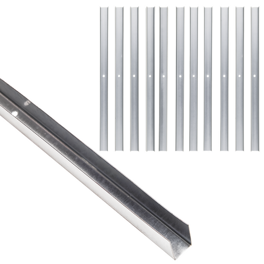 Guida u standard 2 m acciaio zincato sp 0,6 mm fissaggio cartongesso 12 pezzi *** misure 40 x 50 x 40 mm, confezione 1