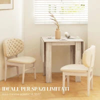 Tavolo a Ribalta per 4 Persone max Impermeabile e Antigraffio, in Truciolato, 140x70x75 cm, color Rovere