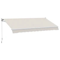 Tenda da Sole 3x2 m a Bracci, Regolabile 5°-35° in Alluminio e Poliestere, Bianco Crema