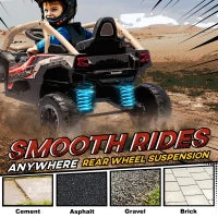 Macchina Elettrica per Bambini 3-8 Anni 12V con Licenza KAWASAKI, Doppio Motore, Telecomando e Musica, Giallo