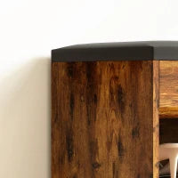 Scarpiera con Panchina a 2 Livelli, Vano Contenitore Integrato con Cuscino, Effetto Legno di Mogano