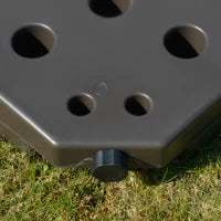 Basamento per Ombrellone Decentrato da Giardino con Base a Croce, Set 4 Mattonelle in HDPE da 66x45x10cm