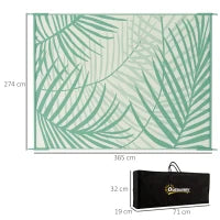 Tappeto da Esterno 274x365cm Impermeabile e Reversibile con Borsa di Trasporto, Verde e Crema