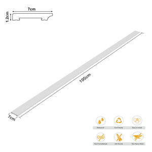 Set Coevorden 8 Profili di Battiscopa in Polistirolo Bianco 195 x 7 x 1,2 cm [neu.haus]