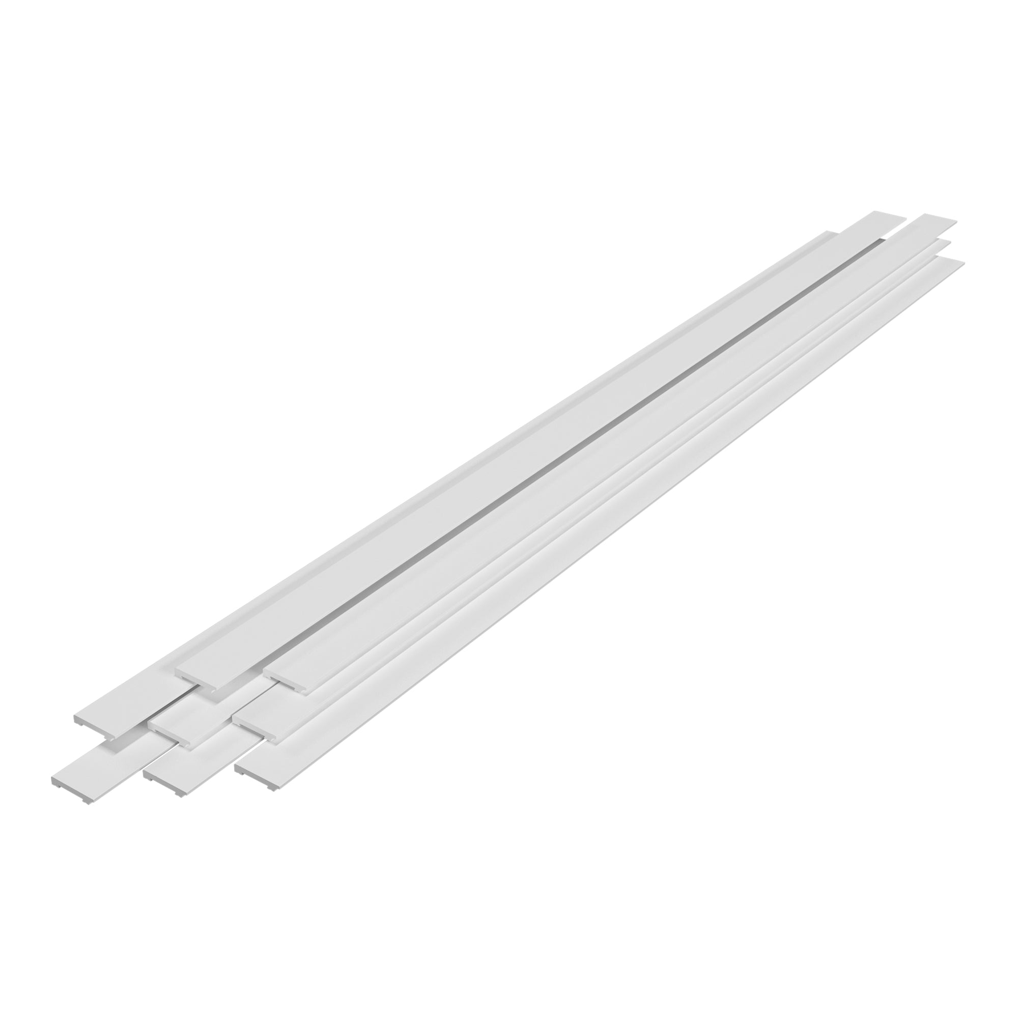 Set Coevorden 8 Profili di Battiscopa in Polistirolo Bianco 195 x 7 x 1,2 cm [neu.haus]
