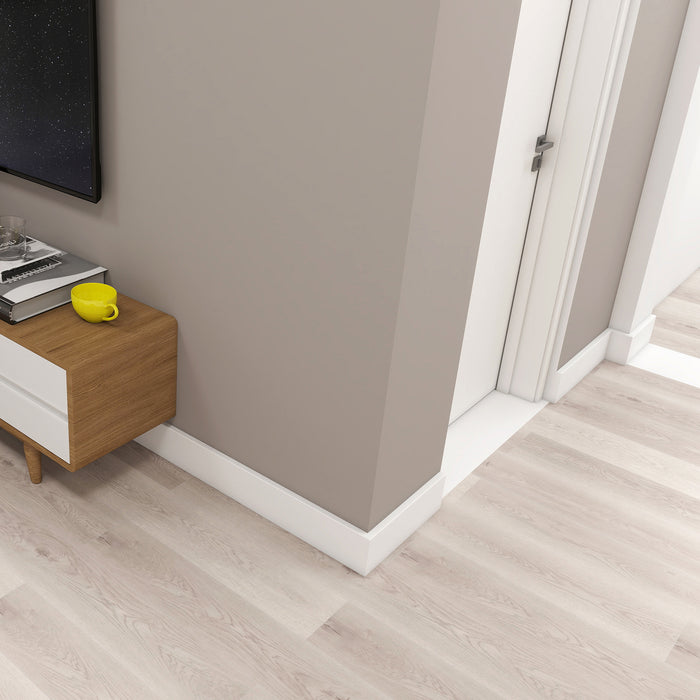 Set Coevorden 28 Profili di Battiscopa in Polistirolo Bianco 195 x 8 x 1,2 cm [neu.haus]