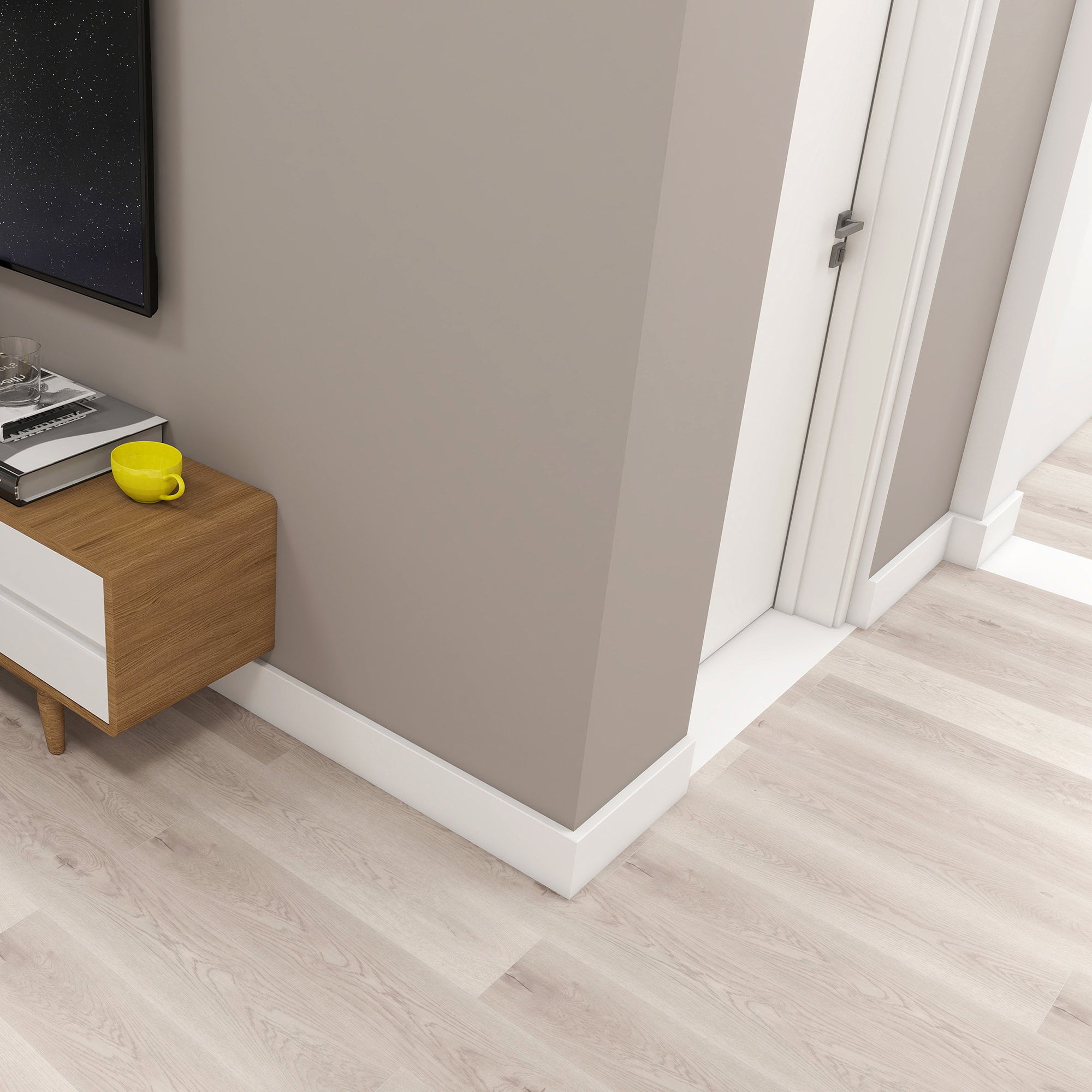 Set Coevorden 32 Profili di Battiscopa in Polistirolo Bianco 195 x 9 x 1,2 cm [neu.haus]